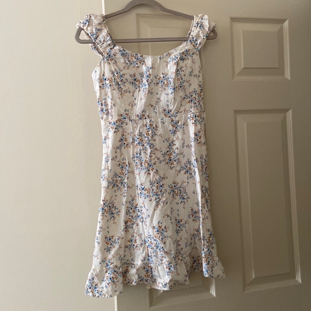 Cap-Sleeve Floral Dress